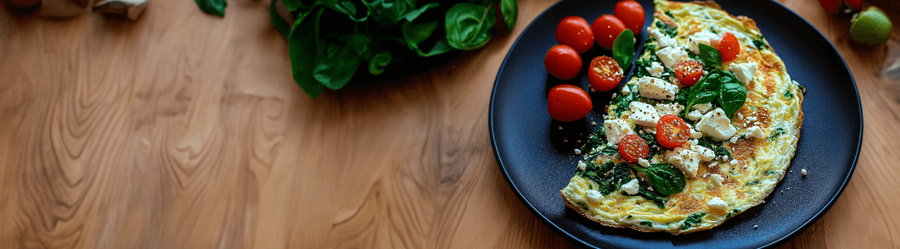 Air Fryer Spinach, Red Pepper & Goat Cheese Omelette