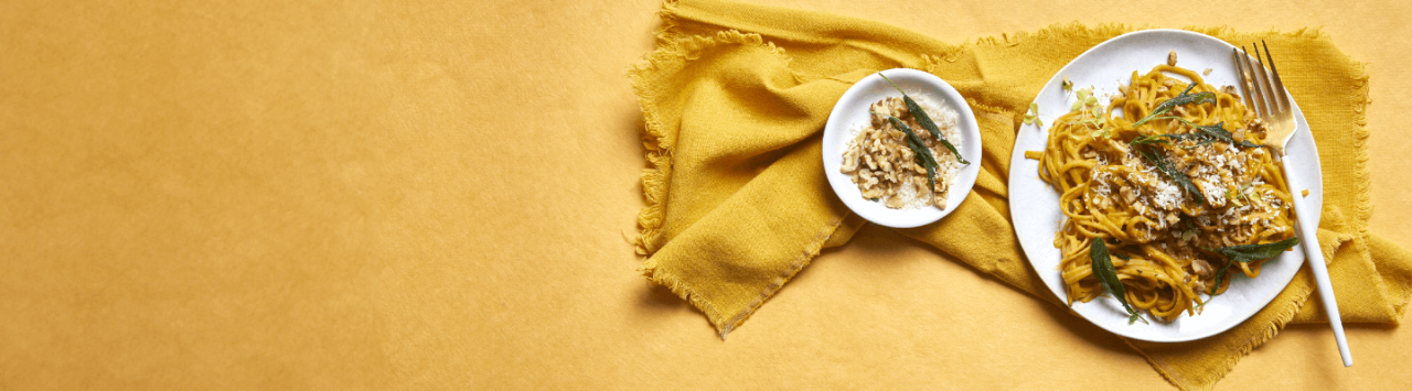 Creamy Butternut and Sage Pasta recipe with Simple Truth Vegan Sweet Potato Noodles, exclusive to Checkers Africa. 